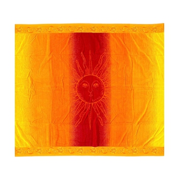 Telo Mare Grande Matrimoniale Sole Arancione 140x165cm Asciugamano Spugna 100% Cotone