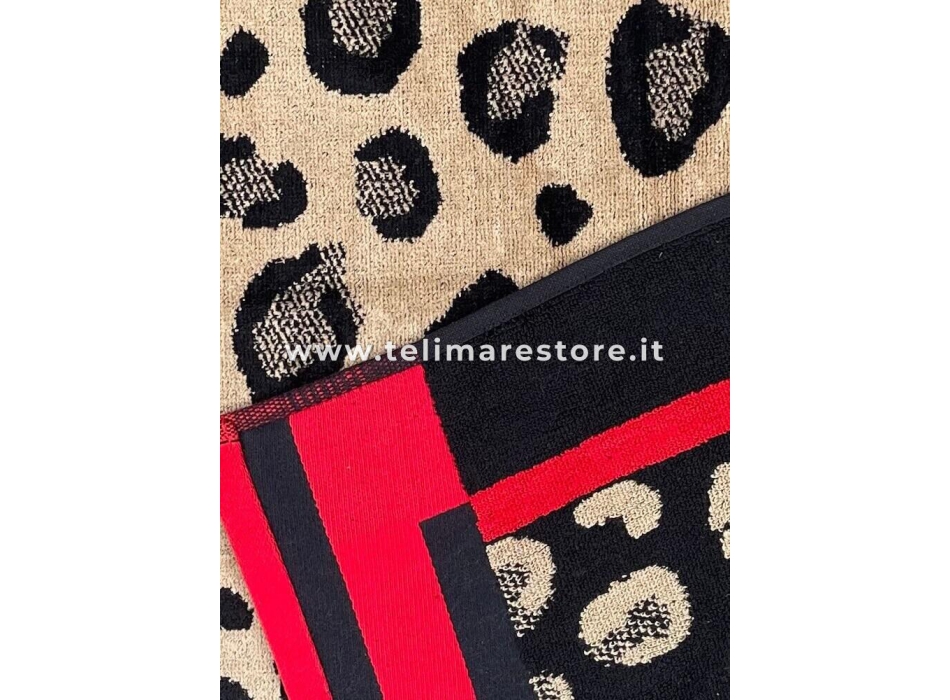 Telo Mare Jungle Maculato Sabbia 90x160cm Asciugamano Spiaggia 100% Spugna di Cotone Beach Towel