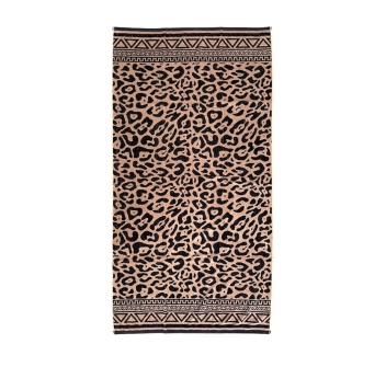 Telo Mare Maculato Marrone Nero 90x165cm Asciugamano Spiaggia Spugna 100% Spugna di Cotone Beach Towel