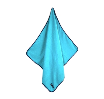 Telo Mare Marisol Azzurro Pon Pon Blu Spugna Velour 100% Cotone Asciugamano da Spiaggia Tinta Unita