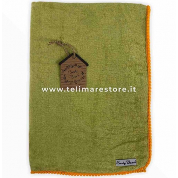 Telo Mare Marisol Verde Pon Pon Arancioni