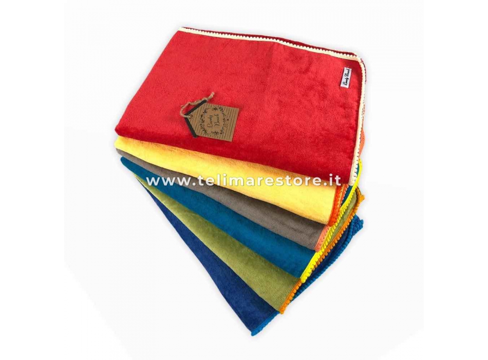 Telo Mare Marisol Verde Pon Pon Arancioni