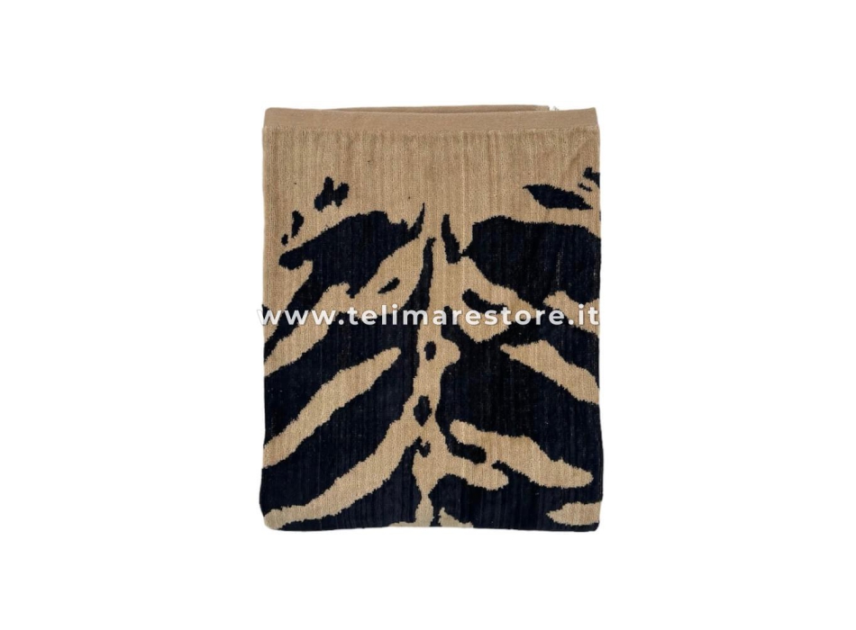 Telo Mare Masai Mara Animalier Marrone Spugna 100% Cotone Asciugamano Spiaggia - Beach Towel