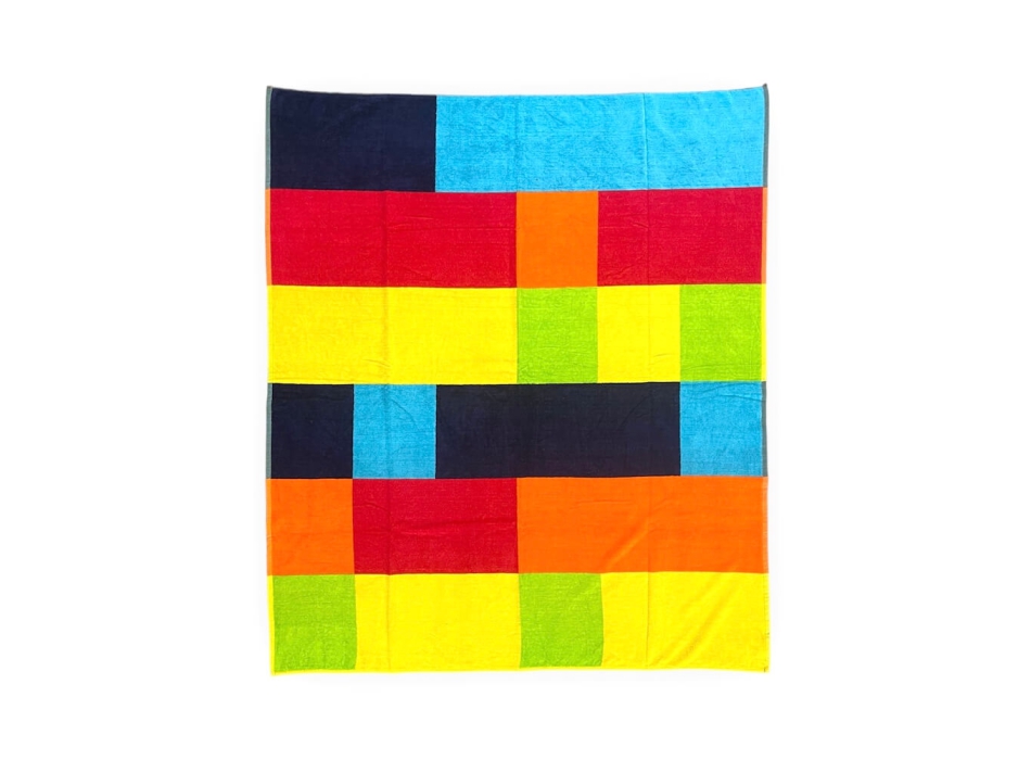 Telo Mare Cabana XL In Cotone 100% - Asciugamano Da Piscina 89x178 Cm, A Righe Blu E Bianche Con Dettaglio Squalo, 400 G/m²