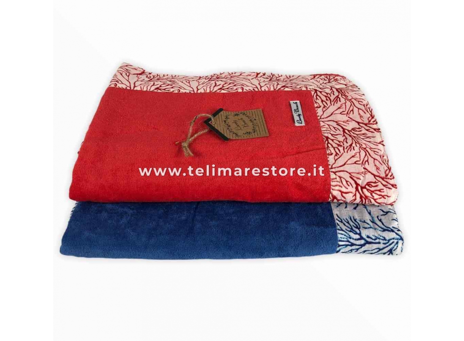 Telo Mare Okoa Coral Rosso Bordo Stampato