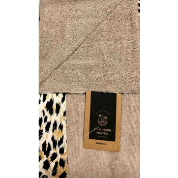 Telo Mare Okoa Skin Leopard Bordo Stampato