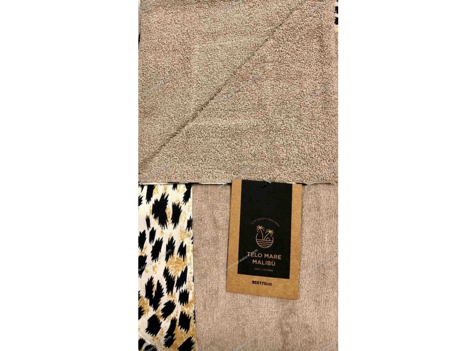 Telo Mare Okoa Skin Leopard Bordo Stampato