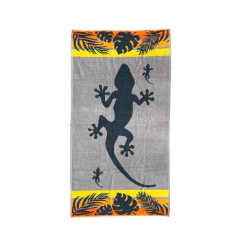 Telo Mare Palme Geko Arancione Grigio 90x160 cm Asciugamano Spiaggia - Beach Towel