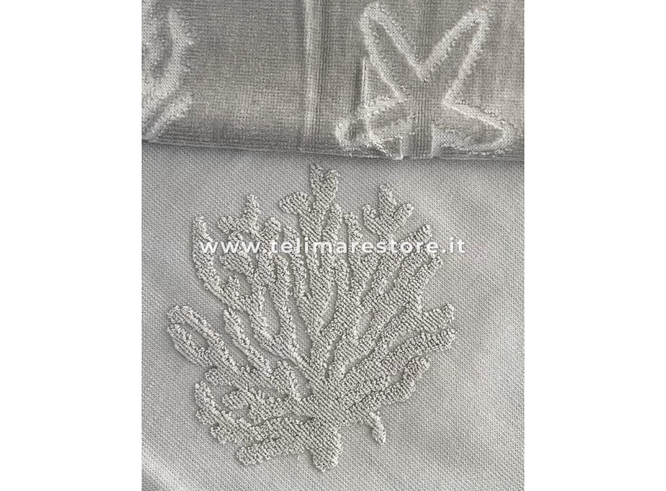Telo Mare Pareo Double Face Grigio Tinta Unita 100% Spugna di Cotone Asciugamano 90x160cm Beach Towel