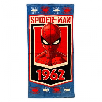 Telo Mare Per Bambini Stampato Spider-Man 1962 in Spugna 100% Cotone Asciugamano Misura 70x140cm Beach Towel