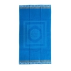 Telo Mare Pompei Azzurro Greca Oro Spugna 100% Cotone Asciugamano 90x160 cm Beach Towel