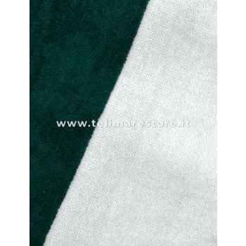 Telo Mare Rigato Bianco Verde 90x165cm Telo in Spugna 100% Cotone Asciugamano Spiaggia