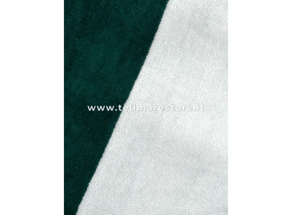 Telo Mare Rigato Bianco Verde 90x165cm Telo in Spugna 100% Cotone Asciugamano Spiaggia