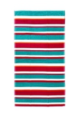 Telo Mare Rigato New Happy Stripe Verde/Fucsia 90x165cm Beach Towel 100% Spugna diCotone