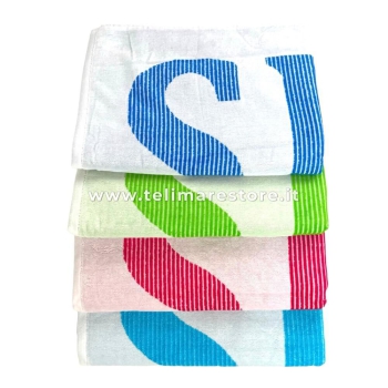 Telo Mare Righe Sport Blu 100% Spugna di Cotone 90x165cm Asciugamano Spiaggia