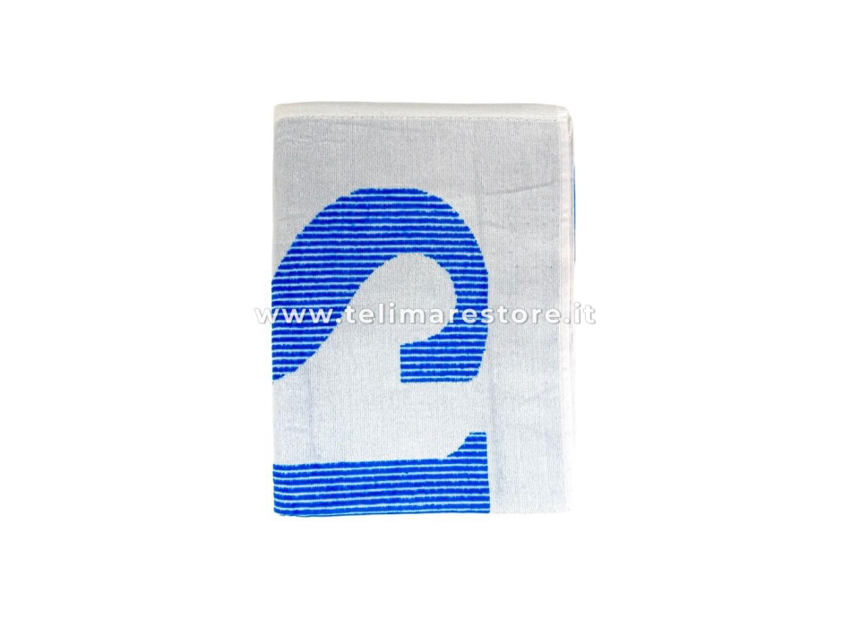Telo Mare Righe Sport Blu 100% Spugna di Cotone 90x165cm Asciugamano Spiaggia