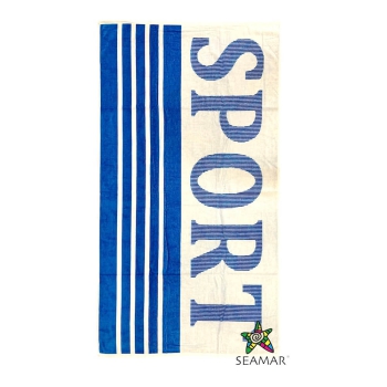 Telo Mare Righe Sport Blu 100% Spugna di Cotone 90x165cm Asciugamano Spiaggia
