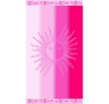 Telo mare Sole Degradè Rosa in Spugna 100% Cotone 90x165 cm Asciugamano Spiaggia