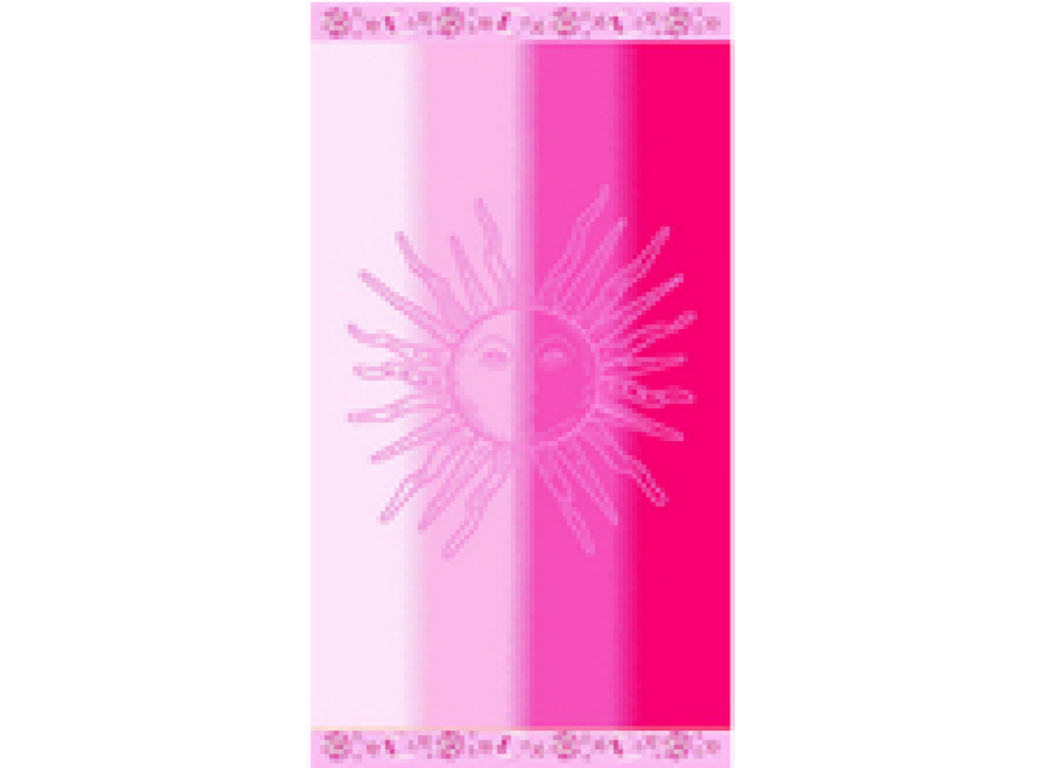Telo mare Sole Degradè Rosa in Spugna 100% Cotone 90x165 cm Asciugamano Spiaggia