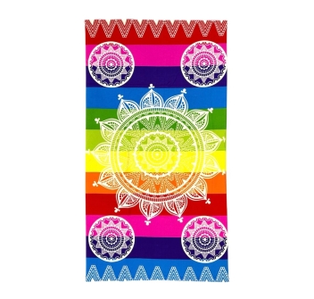 Telo Mare Stampato Dehli Degradè Asciugamano Velour 100% Poliestere 100x180cm 