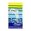 Telo Mare Stampato Dolphin Stipe Blu Asciugamano Velour 100% Poliestere 100x180cm 