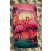 Telo Mare Stampato Flamingo Pink Asciugamano Velour 100% Spugna in Poliestere 100x180cm 