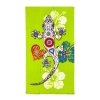 Telo Mare Stampato Geko Decorato Lime Asciugamano Velour 100% Poliestere 100x180cm 