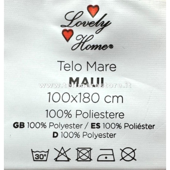 Telo Mare Stampato Geko Maui Cielo Fluo Asciugamano Velour 100% Spugna in Poliestere 100x180cm 