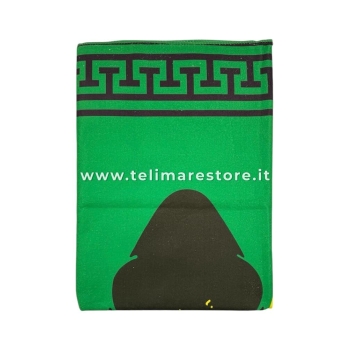 Telo Mare Stampato Geko Verde Microspugna Velour 100% Poliestere Asciugamano Spiaggia 100x180cm 