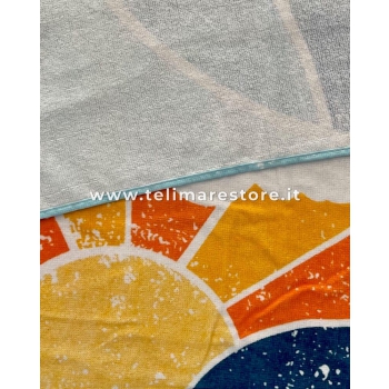 Telo Mare Stampato Good Vibes Asciugamano in Spugna 100% cotone Beach Towel 80x160cm 