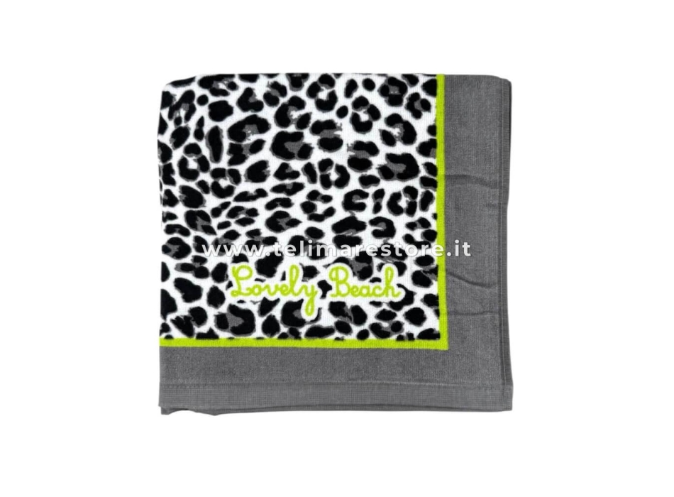 Telo Mare Stampato Kayan Bianco Spugna Velour 90x170cm Asciugamano Spiaggia 100% Cotone 