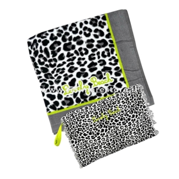 Telo Mare Stampato Kayan Bianco Spugna Velour 90x170cm Asciugamano Spiaggia 100% Cotone 