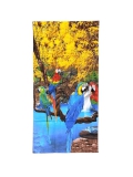 Telo Mare Stampato Pappagalli Spugna Velour 100% Cotone Asciugamano da Spiaggia 80x160 cm