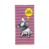 Telo Mare Stampato Puppy Stripe Asciugamano in Spugna 100% cotone Beach Towel 80x160cm 