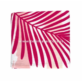Telo Mare Stampato Stripe e Palme Morbida Spugna 90x170cm Asciugamano 100%Cotone