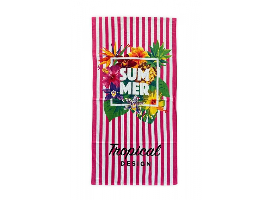 Telo Mare Stampato Summer Asciugamano in Spugna 100% cotone Beach Towel 80x160cm 