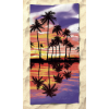 Telo Mare Stampato Sunset Beach Asciugamano Velour 100% Spugna in Poliestere 100x180cm 