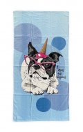Telo Mare Stampato Sweety Dog Asciugamano in Spugna 100% cotone Beach Towel 80x160cm 
