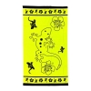 Telo Mare Stampato Tulip Geko Giallo Fluo Asciugamano Velour 100% Poliestere 100x180cm 