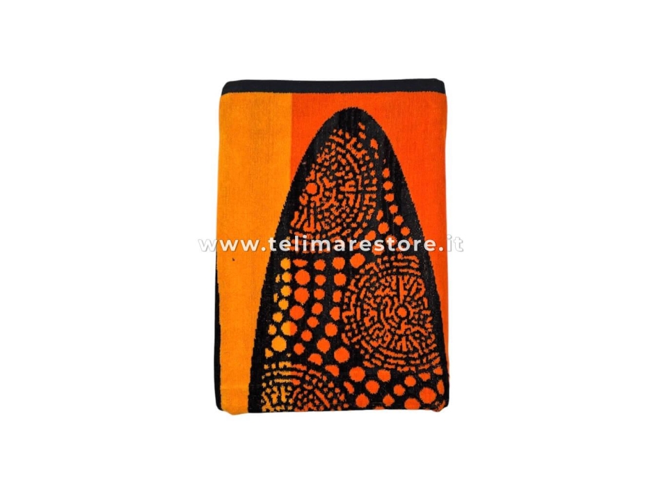 Telo Mare Surf Arancione Spugna 100% Cotone Asciugamano Spiaggia - Beach Towel 90x165cm