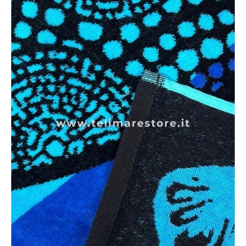 Telo Mare Surf Blu Spugna 100% Cotone Asciugamano Spiaggia - Beach Towel 90x165cm