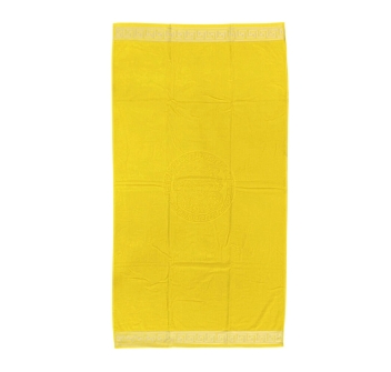 Telo Mare Tinta Unita Cameo Giallo Fluo Spugna 100% Cotone Asciugamano 90x165 cm Beach Towel