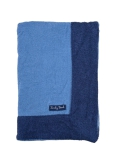 Telo Mare Tinta Unita Celeste Bordo Blu MicroSpugna 100% Cotone Asciugamano Spiaggia