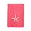 Telo Mare Tinta Unita Corallo Aquarius Ricamo Stella Spugna Velour 100% Cotone Asciugamano Spiaggia