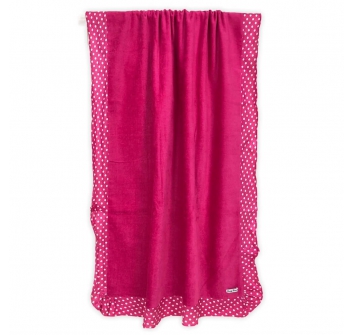 Telo Mare Tinta Unita Fucsia Balza Pois