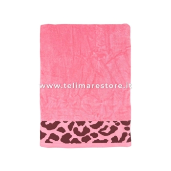 Telo Mare Tinta Unita Milos Rosa Spugna 100% Cotone Asciugamano 90x165cm Beach Towel