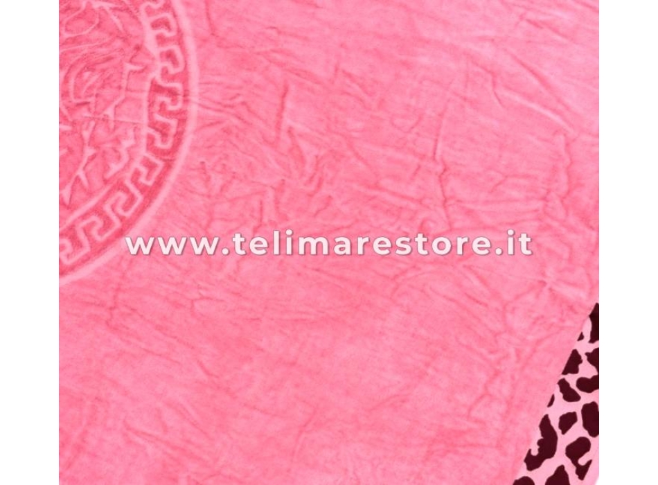 Telo Mare Tinta Unita Milos Rosa Spugna 100% Cotone Asciugamano 90x165cm Beach Towel