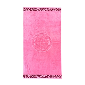 Telo Mare Tinta Unita Milos Rosa Spugna 100% Cotone Asciugamano 90x165cm Beach Towel