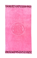 Telo Mare Tinta Unita Milos Rosa Spugna 100% Cotone Asciugamano 90x165cm Beach Towel