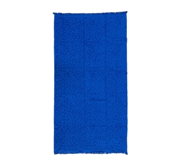 Telo Mare Tinta Unita Pardus Blu Maculato In Micro Spugna 100%Cotone 90x170 cm Beach Towel
